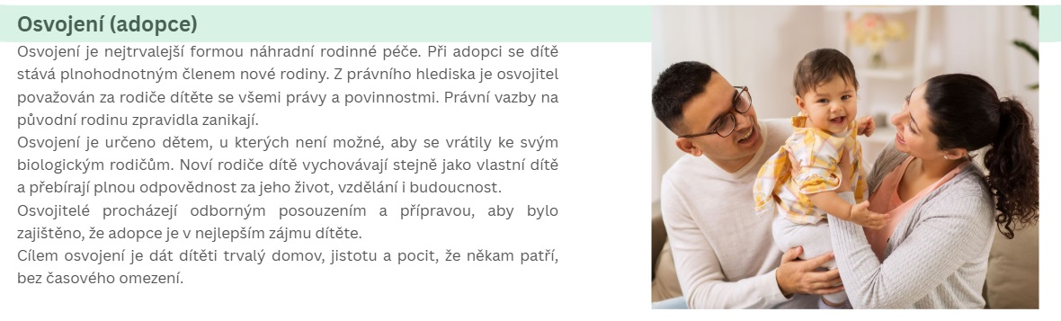 Pěstounská péče osvojení a adope Žatec banner